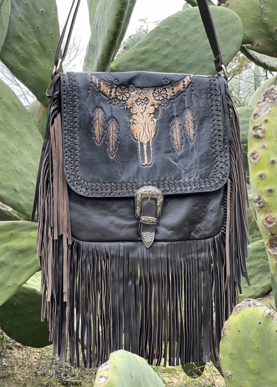 Toro Leather Fringe Bag